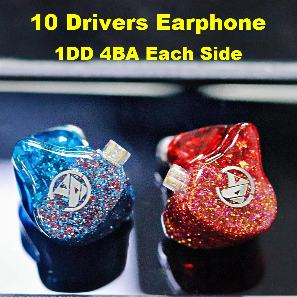 

Hi-Fi наушники IEM, наушники-вкладыши для монитора, наушники 1DD 4BA IEMs, 2-контактные съемные проводные наушники, наушники для музыкантов