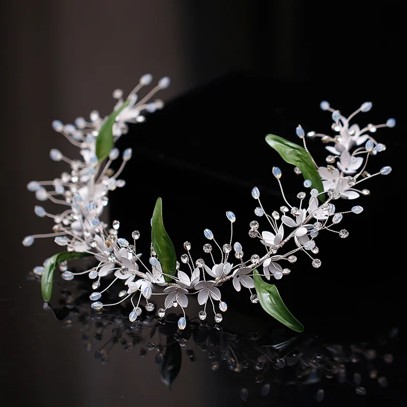 Diadema nupcial Floral pequeña para mujer, vid para el cabello, Color dorado y plateado, accesorios de Tiara para boda y graduación