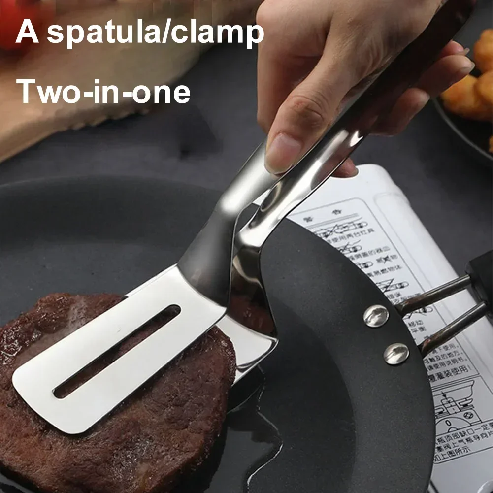 Cooking Scraper 3-in-1 Steak Clip Home Kitchen Slotted Clamp Design Comfortable Grip Dishwasher Safe For Cooking