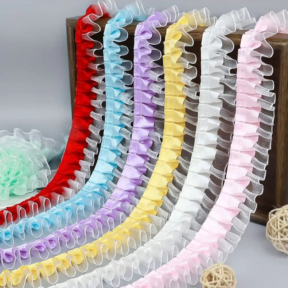 Clothing Decoration Pleated Lace Ribbon Double-layer Multiple Colors Decorative Trim Lace Trim Dress Decorative