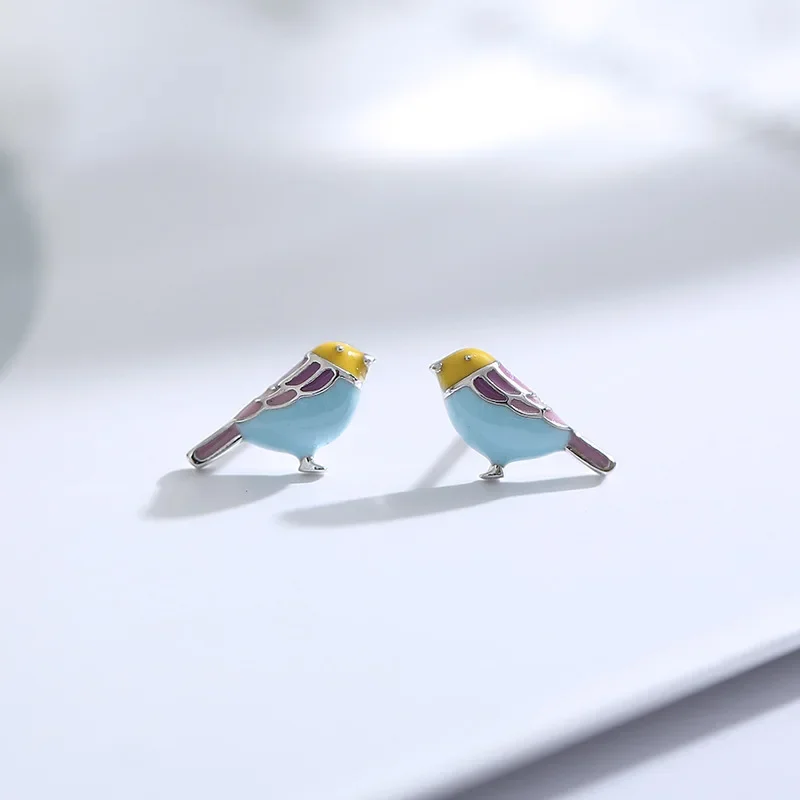 New Hot 925 Sterling Silver color bird Earrings for Women Girls Gift Fashion Statement Jewelry