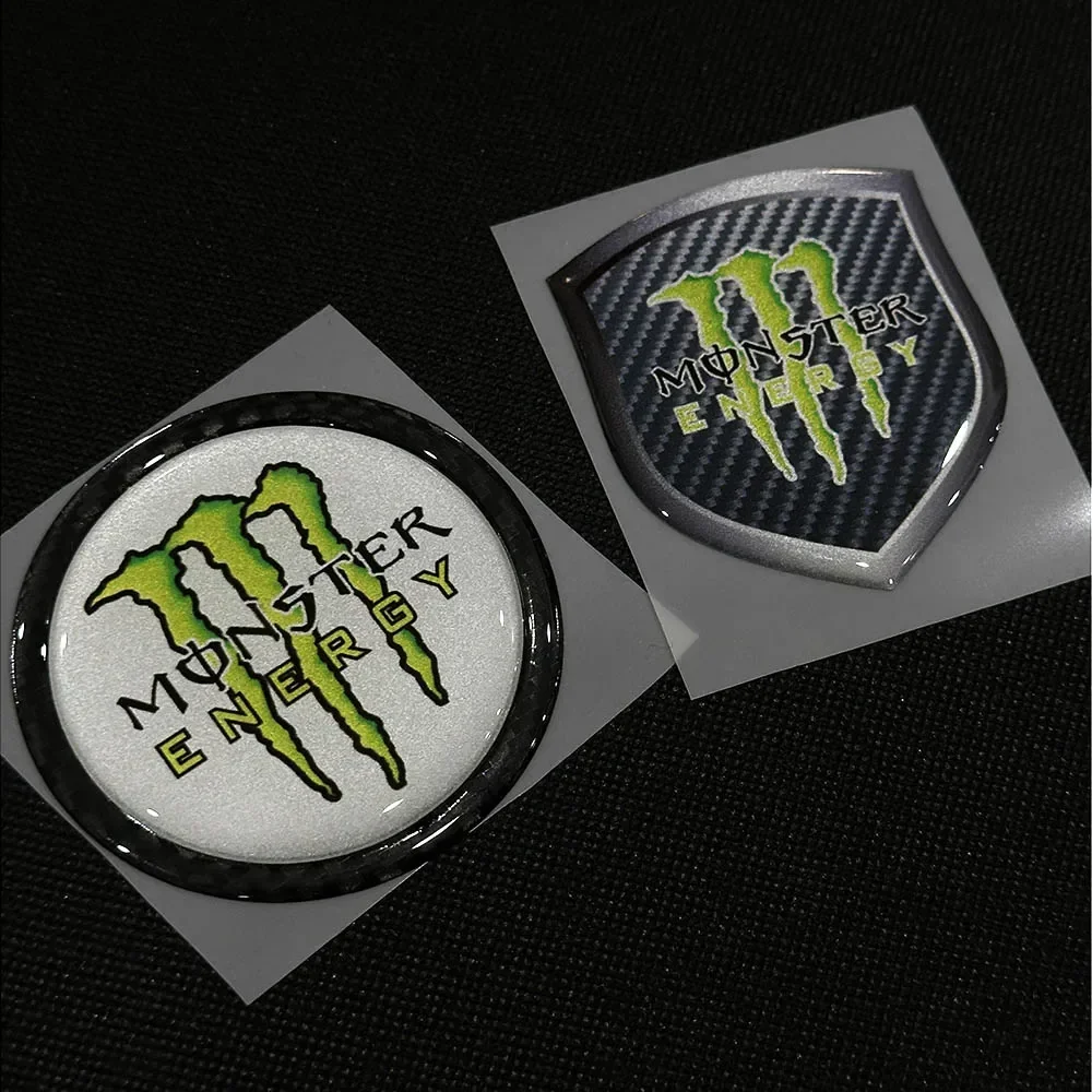 Las pegatinas Monster Energy son adecuadas para logotipos de automóviles modificados para motocicletas, pegatinas decorativas adhesivas 3D de 65mm, calcomanías impermeables