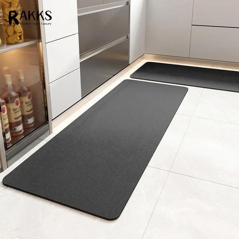 RAKKS Modern Home Minimalist Solid Colors Neuer Kieselgur-Küchenteppich Super rutschfest, super wasserabsorbierend und einfach zu bedienen