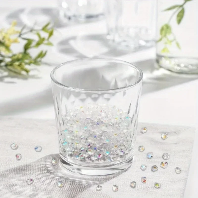 1 Set 6 * 9 Mm Iridescent Vase Filler, Acrylic Ice Cubes Acrylic Gem Plastic Diamonds Acrylic Table Centerpiece