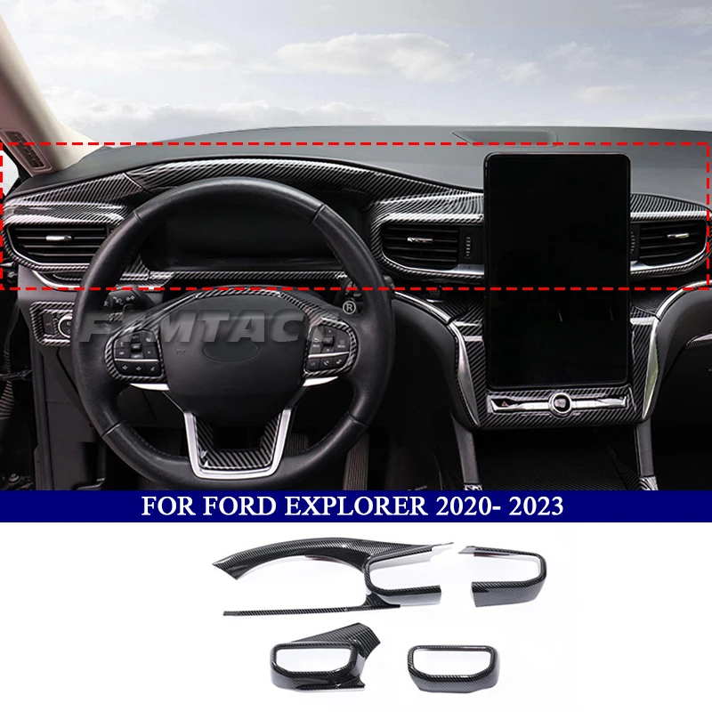 LHD! for Ford Explorer 2020 2021 2022 2023 Accessories ABS Interior Console Gear Shift Panel Cover Trim Cigarette Lighter