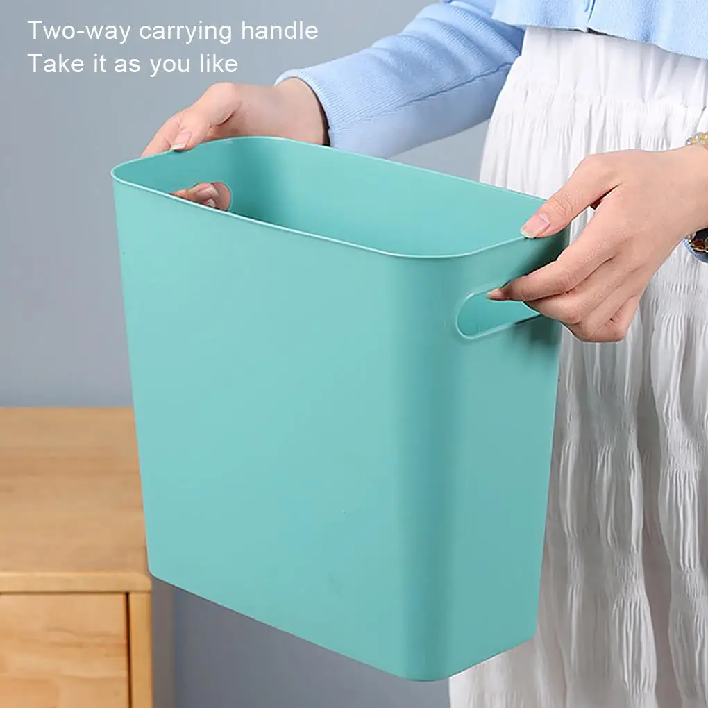 Trash Can Wastebasket Garbage Container Space-Saving Kitchen Dormitory