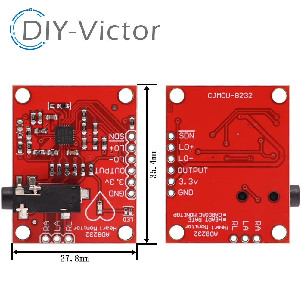 Ecg module AD8232 ecg measurement pulse heart ecg monitoring sensor module kit for Arduino