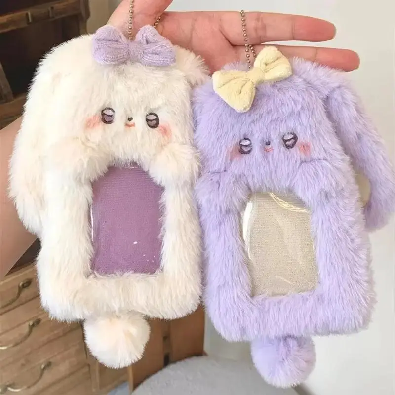 -1Pcs Soft Animal Design ID Credit Card Protector Sleeve Card Holder Cute Plush Rabbit Photocard Holder For School Supplies