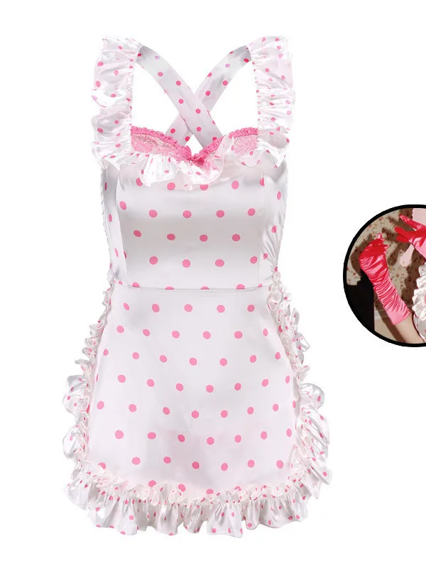 Exotic Summer Fashion Womens 2024 new Clothing Sweet and Cute Girl Style Dot Ruffle Maid Dress Bow Decoration Elegant Dress 0PTR