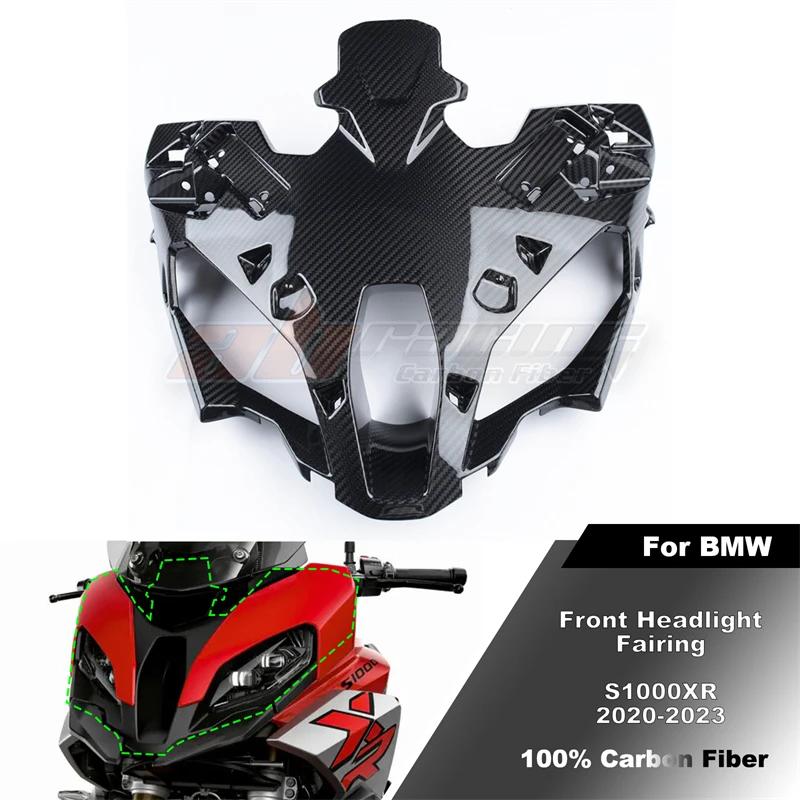 

Front Headlight Fairing Head Cowling For BMW S1000XR 2020-2024 Full Carbon Fiber 100%