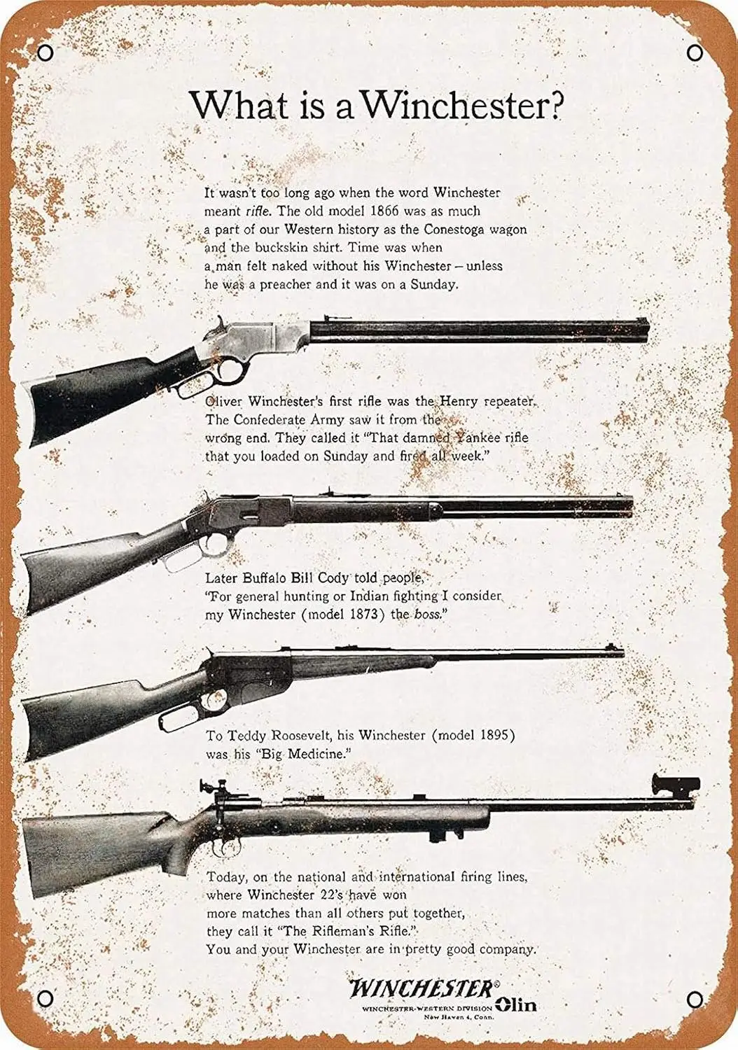 Metal Sign - 1961 Winchester Rifles Retro Wall Decor Home Decor-aluminum
