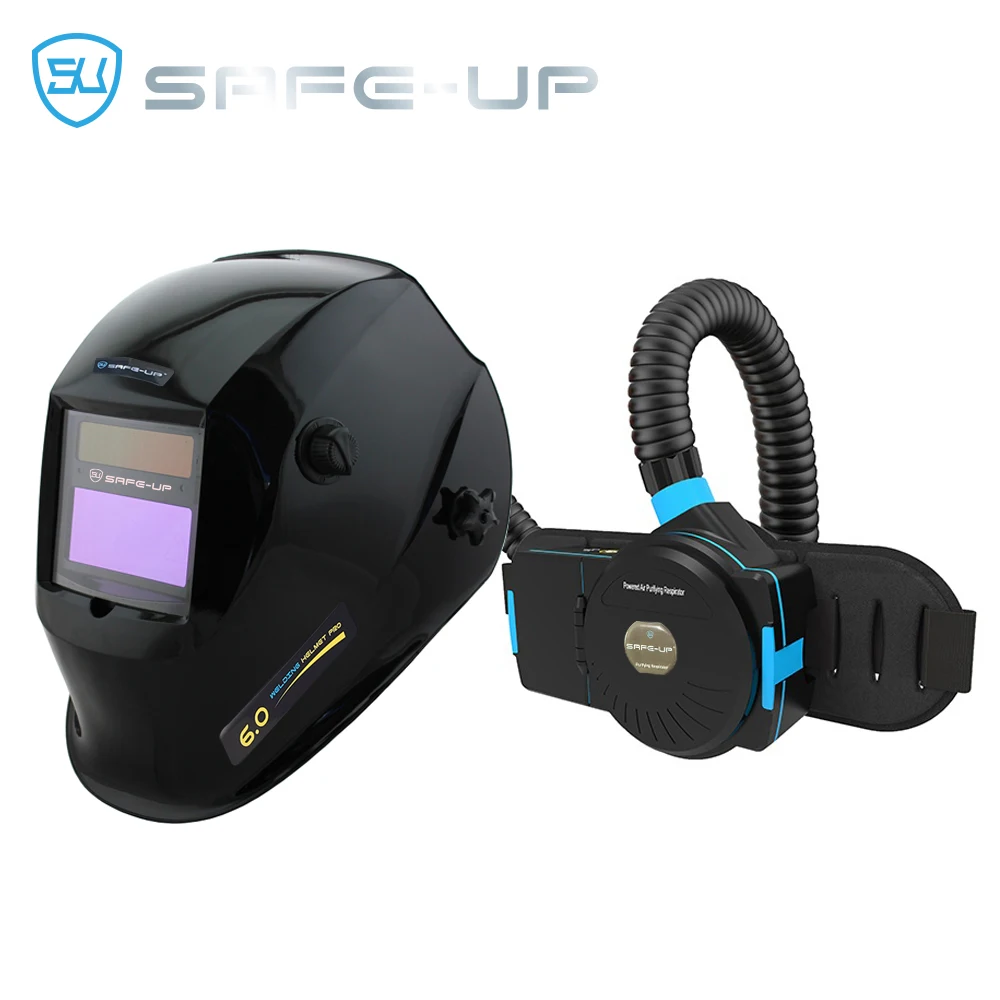 PAPR Auto Darkening Welding Helmet Air Purifying Respirator High Power Electric Filtered Air Professional Weld Mask Dust Removal