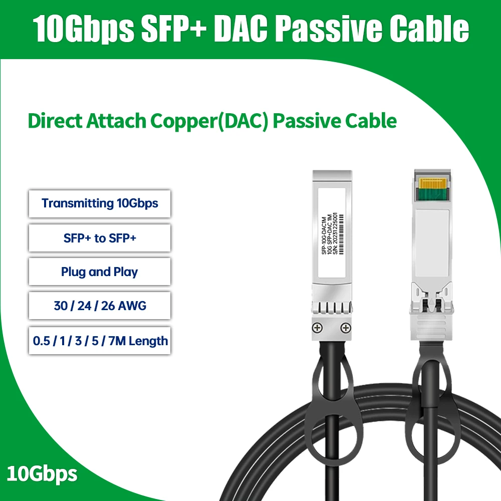 

10G/40G SFP+ Direct Attach Passive Copper Cables DAC Cable Direct Attach Passive Cable 0.5-7M for Cisco,MikroTik,Huawei Switch