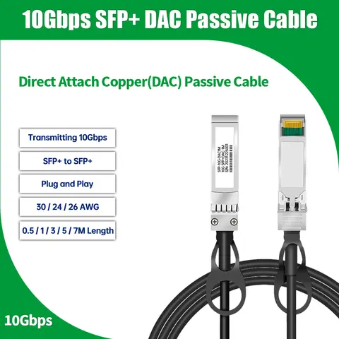 10G/40G SFP+ 직접 연결 패시브 구리 케이블 DAC 케이블 직접 연결 패시브 케이블 0.5-7M(Cisco,MikroTik,Huawei 스위치용)