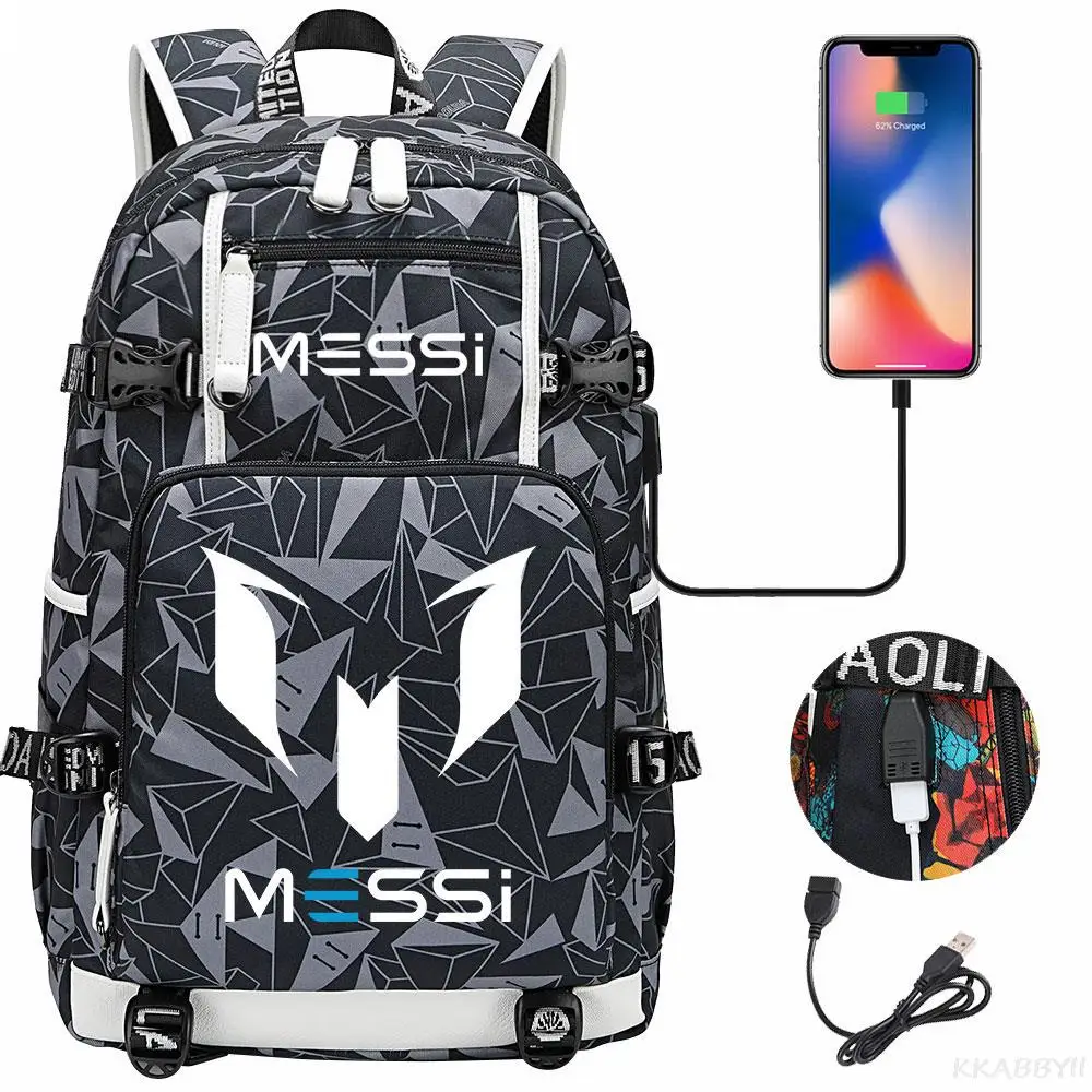 Messi zaino capacità mimetica zaini per Laptop USB impermeabile multifunzionale viaggi d\'affari Mochila Infantil