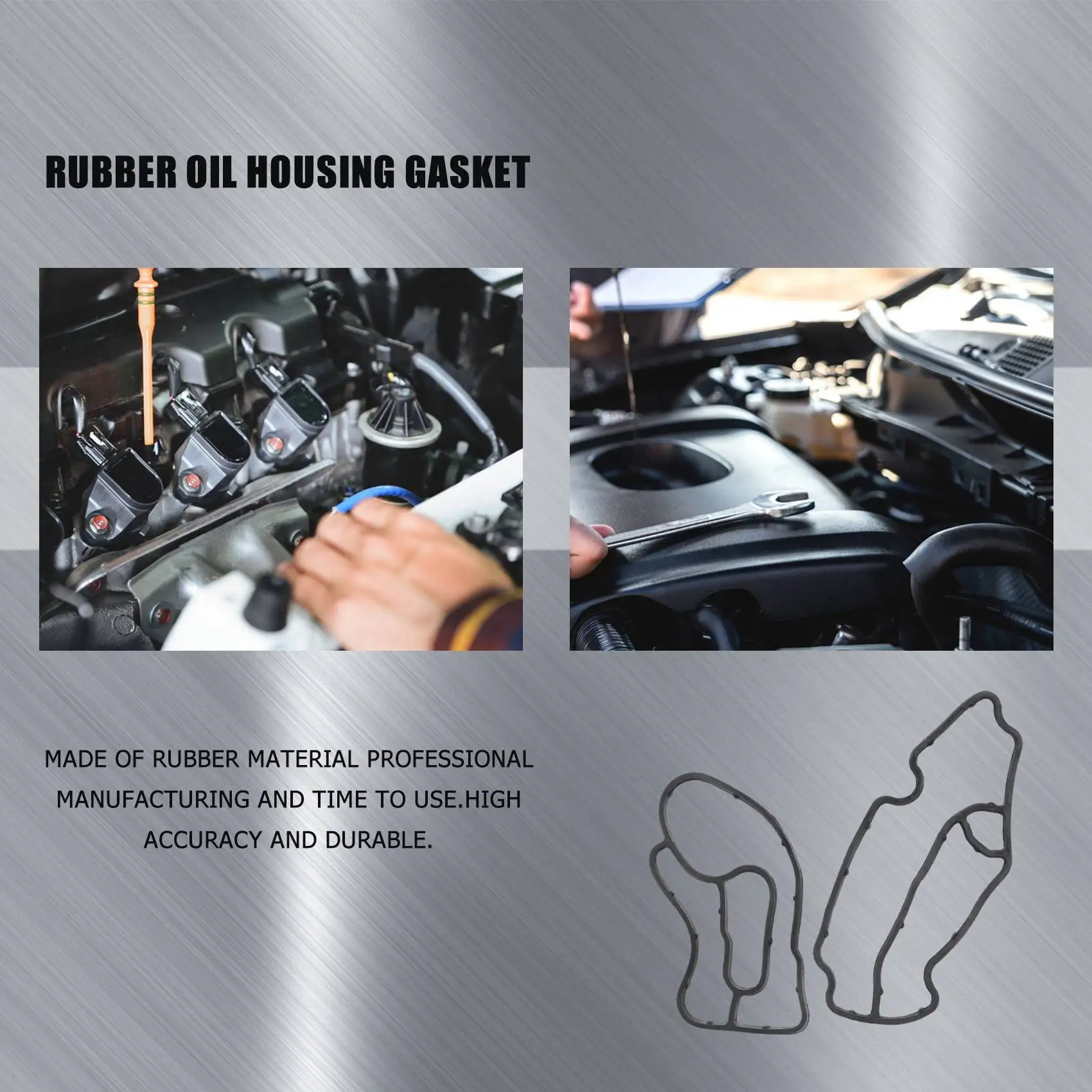 ปะเก็นตัวกรองน้ำมันยางสีดำ2ชิ้นใส่ได้กับ Mercedes Benz ML320 ML350 R320หลบสปรินเตอร์6421840080 6421801410