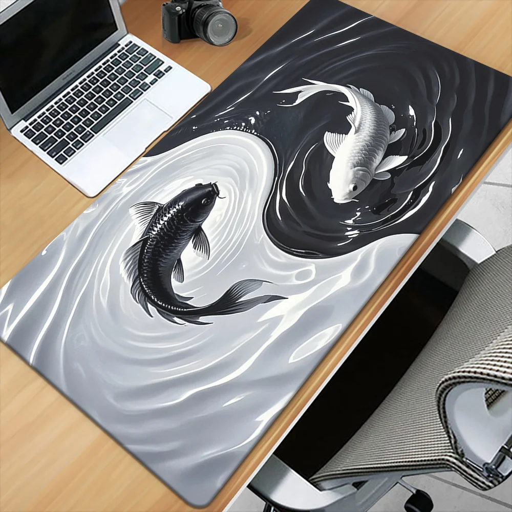 

Koi charming zebra-patterned gaming mouse pad, large expansion computer mechanical keyboard, high-quality desktop decoration