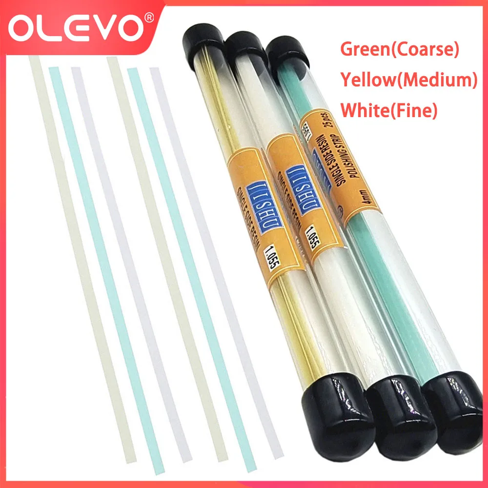 

OLEVO 25 Pcs/Tube Dental Polyester Polishing Strips Single Side 4mm Teeth Grinding Sanding Shaping Coarse Medium Fine Dentistry