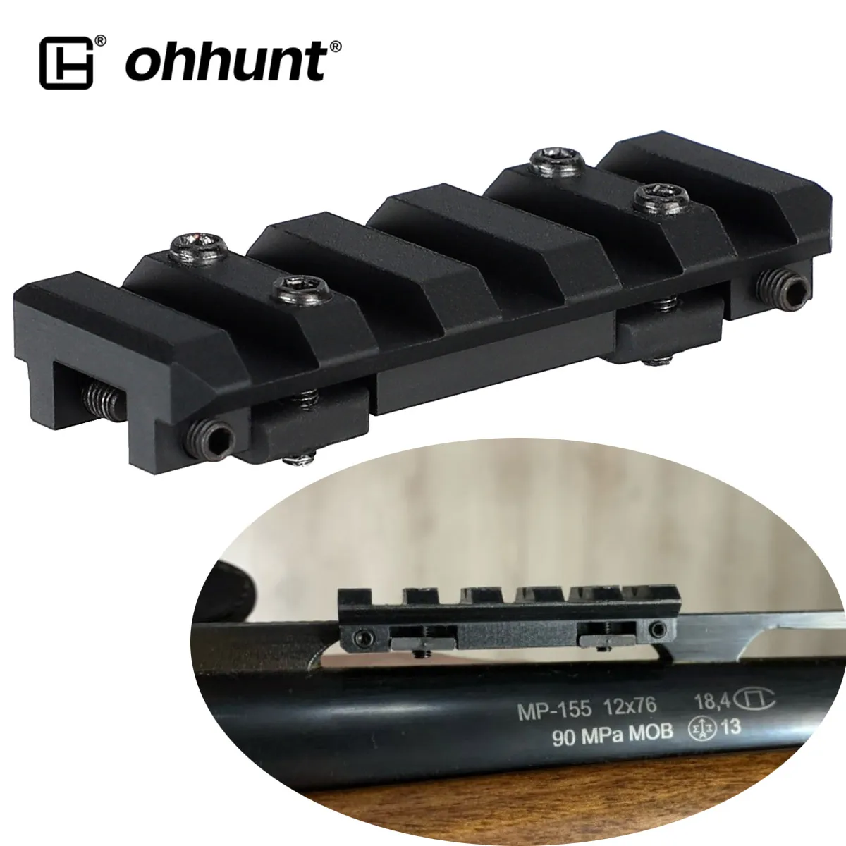 ohhunt Caccia Ventata Rib Picatinny Scope Mount fit IZH-27 MR-153/155 MP-233 TOZ-120 MTs21-12 TOZ-84