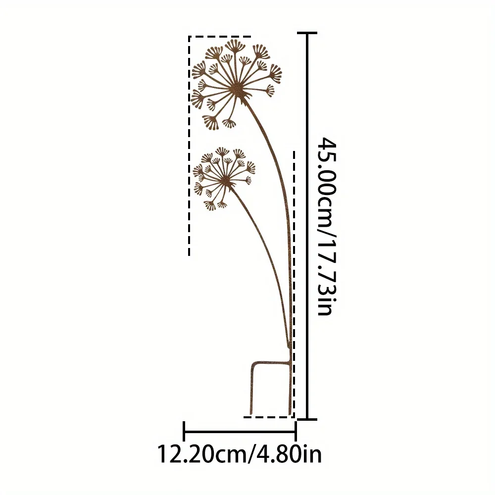 1 st Rustieke Metalen Tuinpaal met Ingewikkelde Bloem Ontwerp Patina Afwerking Outdoor Decor voor Tuin Patio Balkon Bloempot
