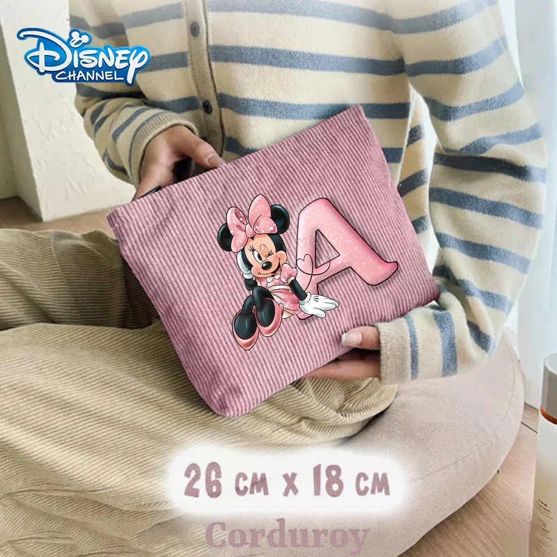 Disney Minnie Mouse Girl Makeup Bag Kawaii Anime figures Print Women cosmetic bag tourism Portable high-capacity cosmetic pouch