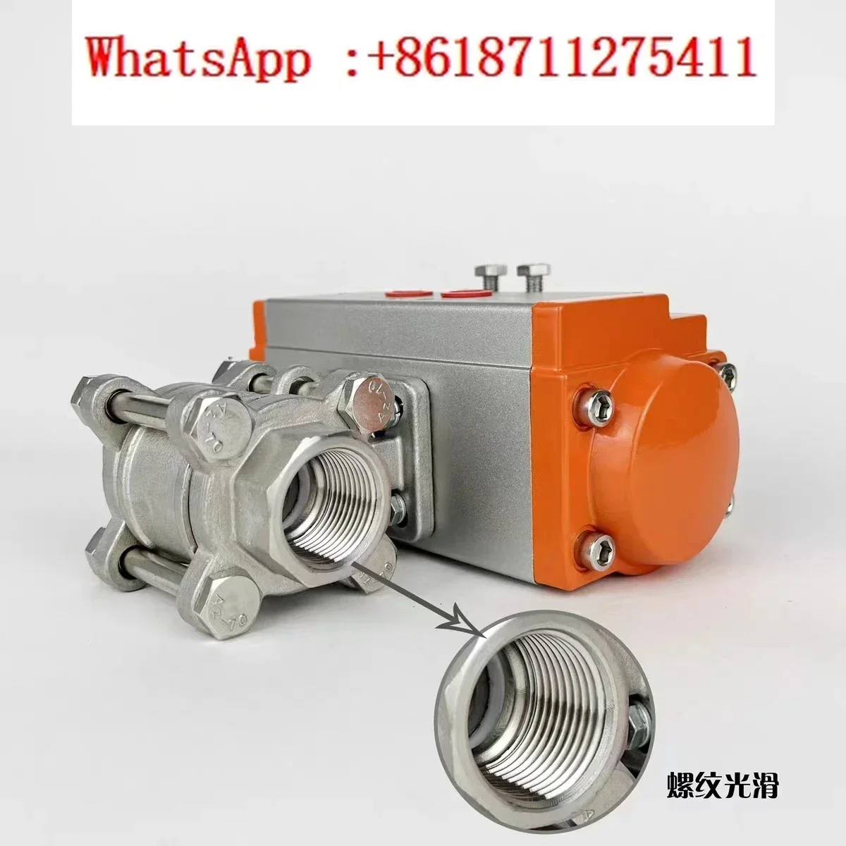 Q611F-16P Stainless Steel Pneumatic Three-Piece Ball Valve Threaded Connection Adjustment Quick Cut-off Switch DN25 100