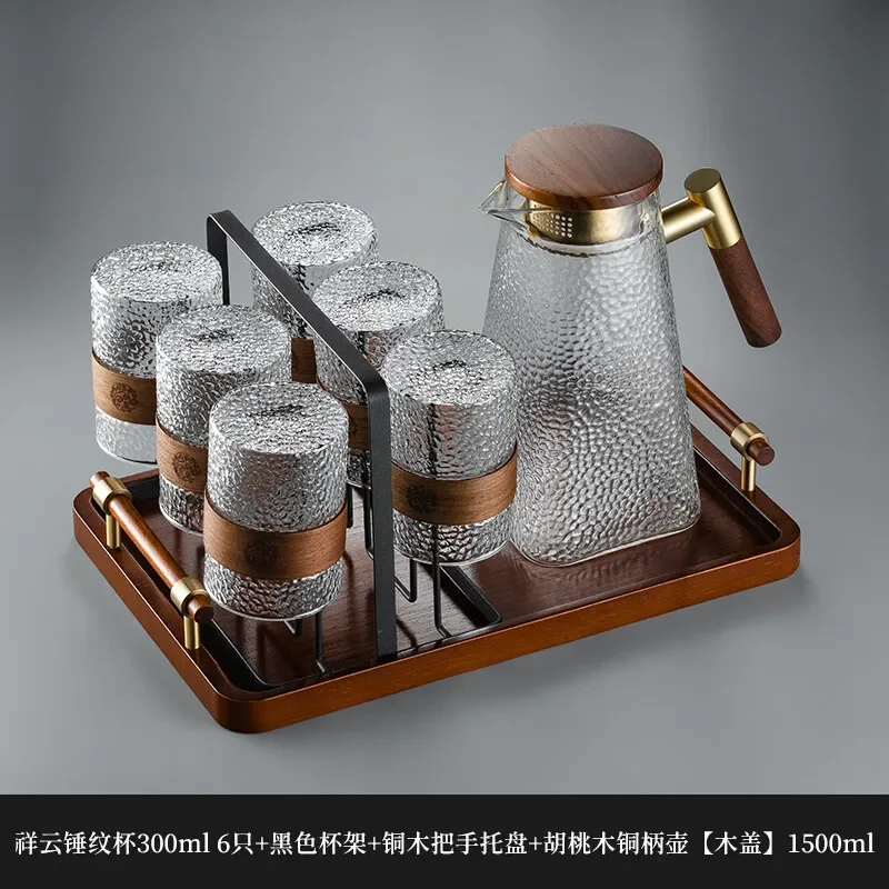 

CRISTALGLASS insulated tea cup, anti scald drinking water cup, high aesthetic value, heat-resistant household set, hammer patter