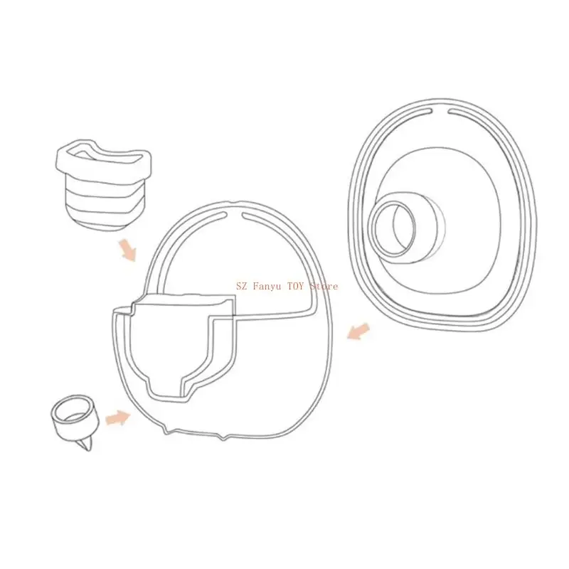 96GC 1 jeu d'insertion bride 24mm/27mm avec tasse collecteur lait pour accessoires tire-lait S18/S21 avec vaves en bec