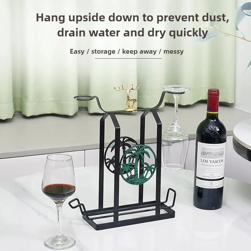 : Industrial Red Wine Rack, Electroplated Iron Holder, Dustproof Organizer, Water-Draining Storage Solution for Wine Cellars