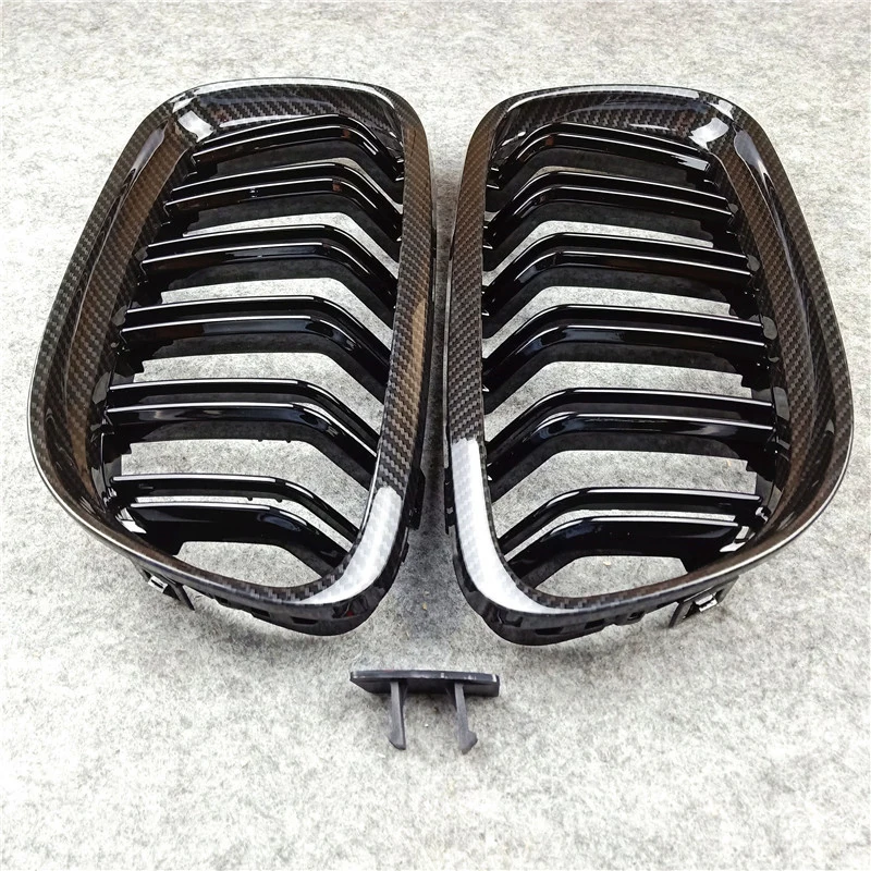 

New E90 Carbon Look car front grill for BMW 3 series E90 ABS dual line Glossy black/M Color car kidney grille 2008-2011