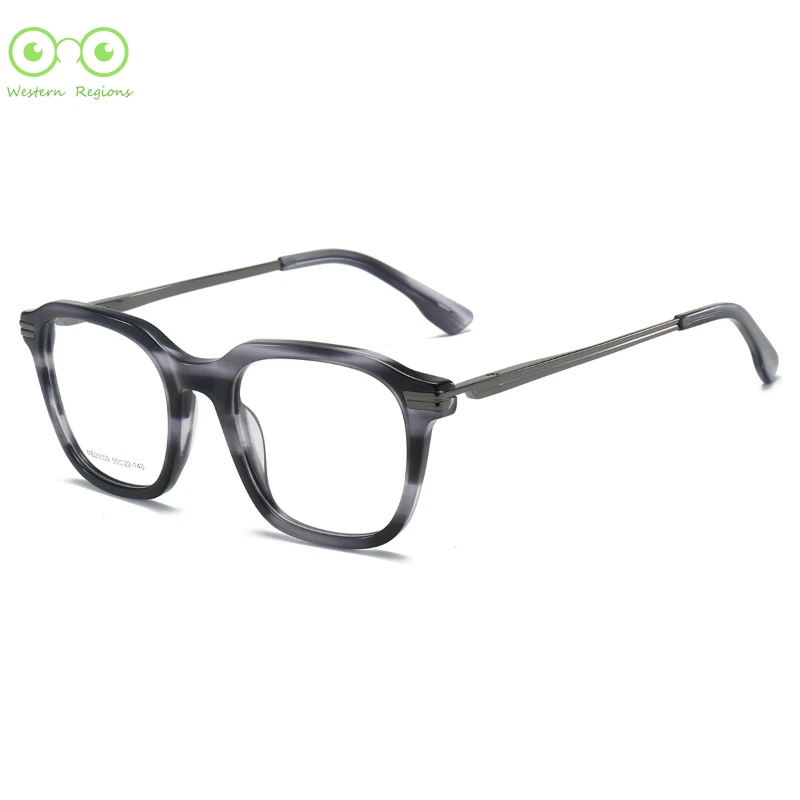 إطار مربع كلاسيكي بسيط، إطار نظارات قصر النظر العصري الجديد للرجال والنساء، حمض الأسيتيك بالإضافة إلى إطار سبيكة، حدود سميكة متعددة الاستخدامات