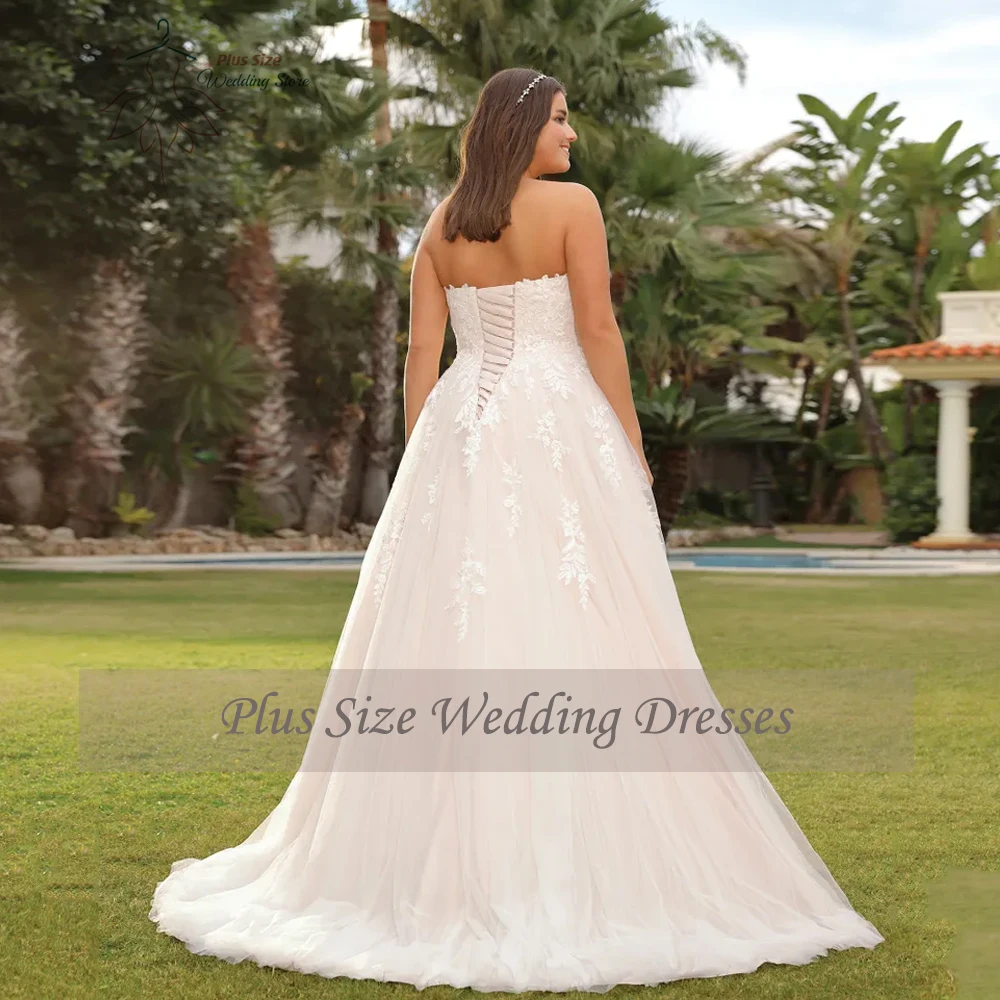 Pastorale Off Schouder A-lijn Trouwjurken Plus Size Sweetheart Hals Bruidsjurken Applicaties Vloerlengte Tule Vestido De Noiva