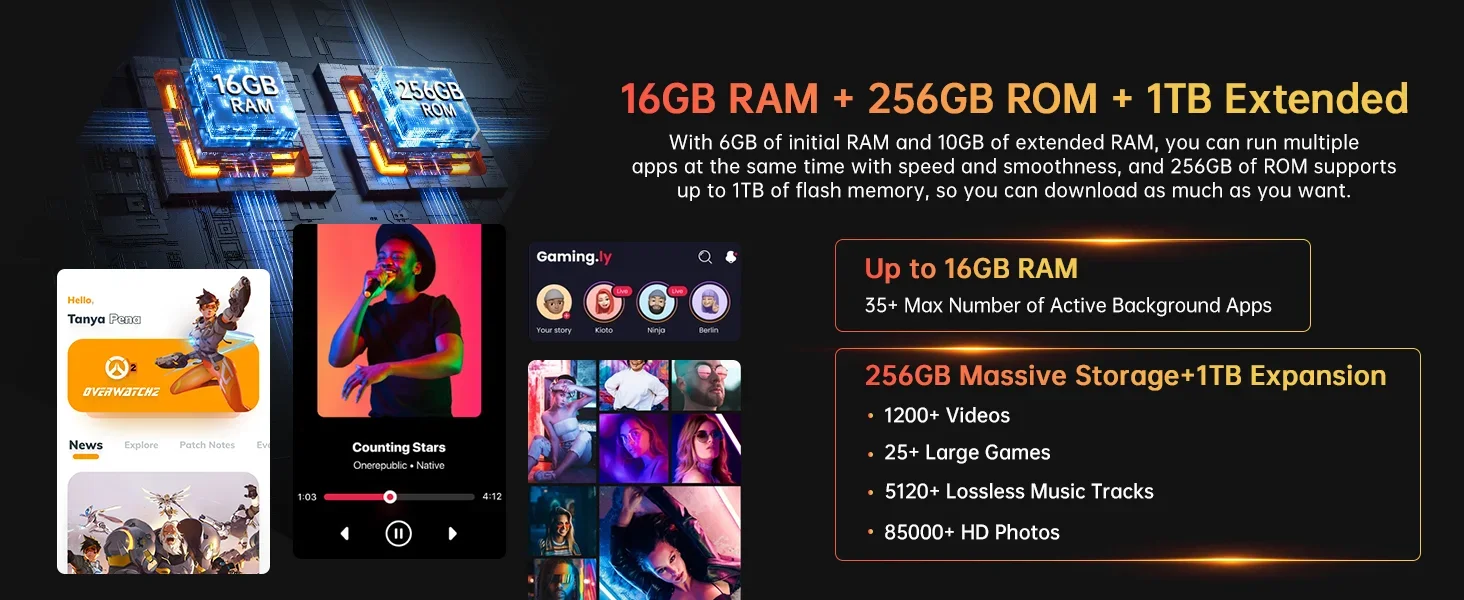 DOOGEE S Punk Android 14 6.58" FHD+ IPS Waterdrop Screen 16GB RAM 256GB ROM AI Double Camera (50MP+2MP) 16MP Front Camera