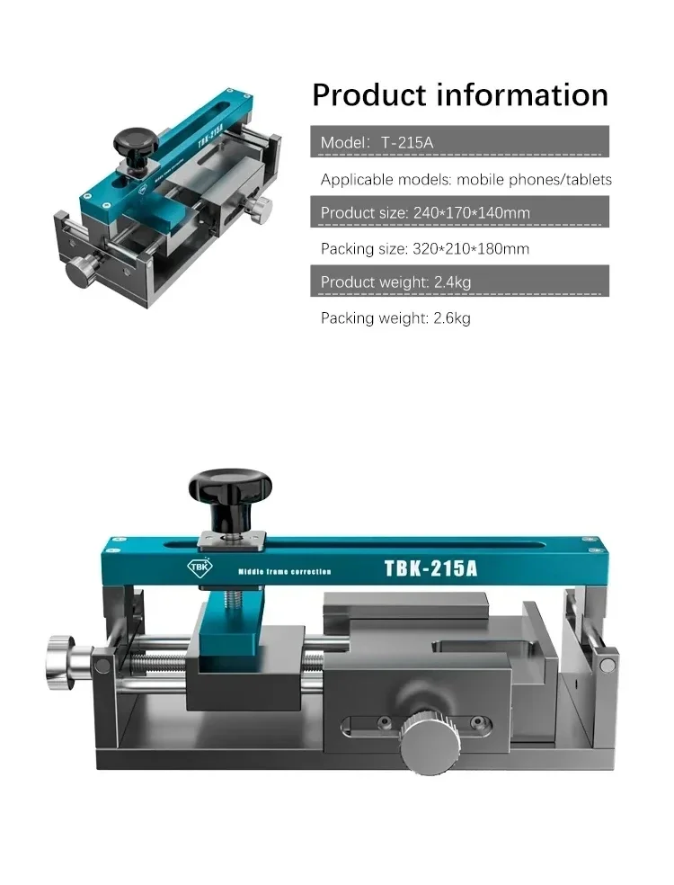 TBK 215A Mobile Phone Frame Repair Fixture Tool Middle Frame Deformation and Bending Correction Repair Instrument