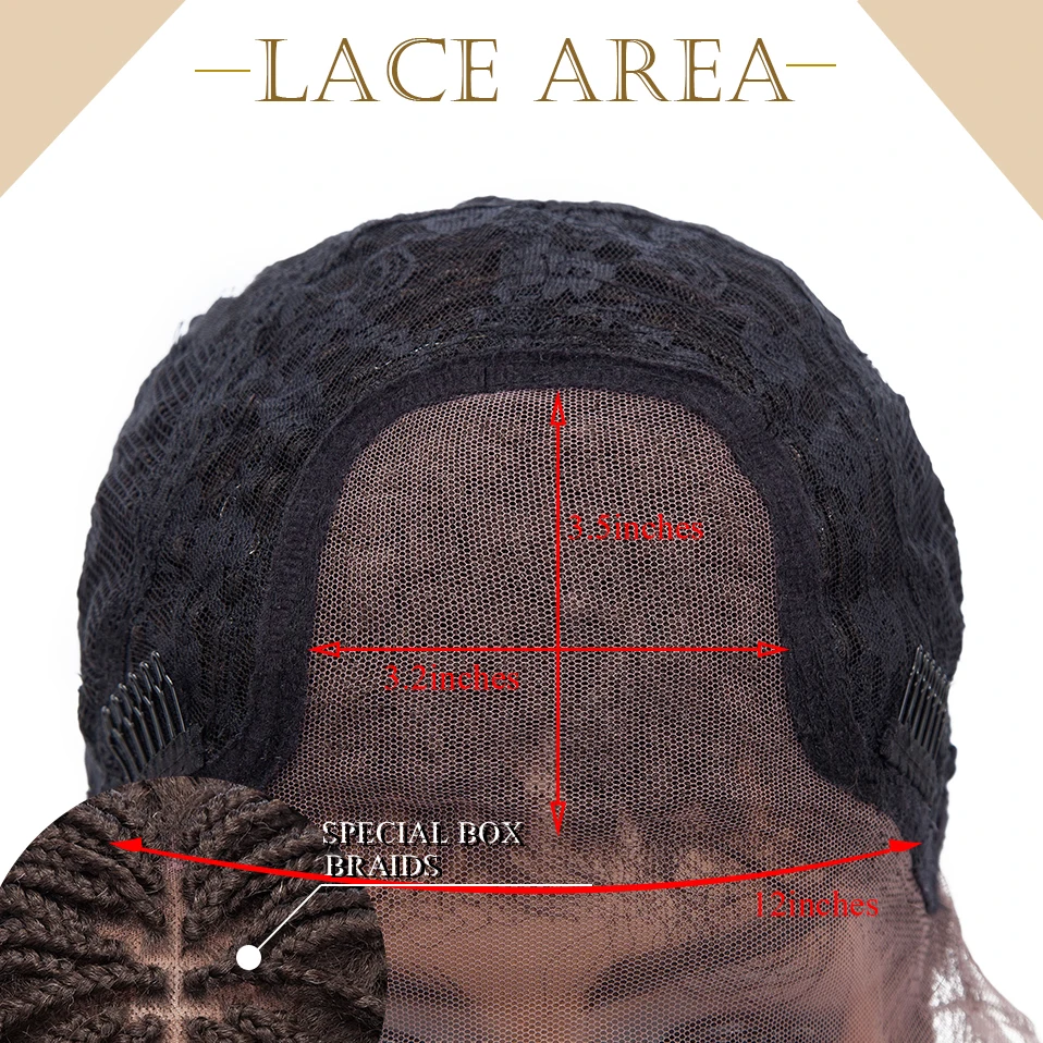 My-Lady Synthetic 25inches Lace Front Box Braiding Wig Frontal Brazilian For Black Woman Long Straight Blonde Hair Braided Wigs