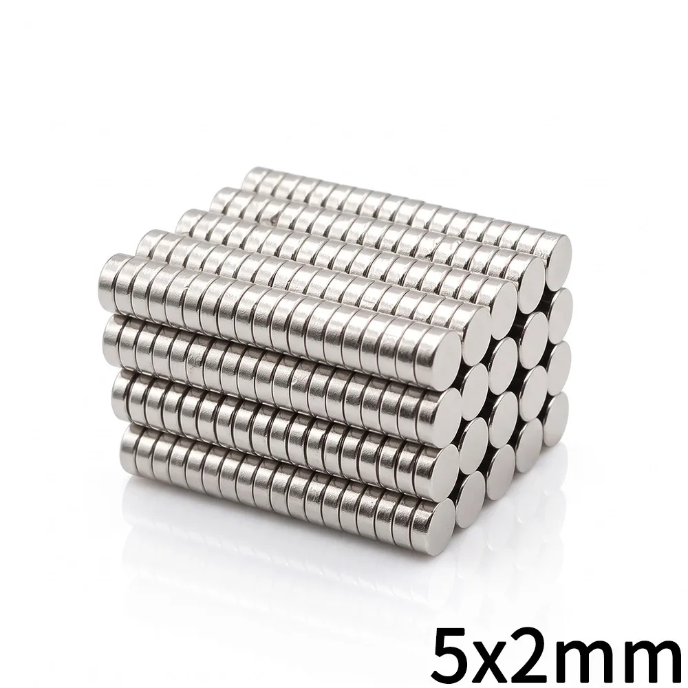 5x2 mm Small Neodymium Magnet 5mm x 2mm Round Super Powerful Strong Permanent Magnetic Disc Imanes For Fridge, DIY, Craft