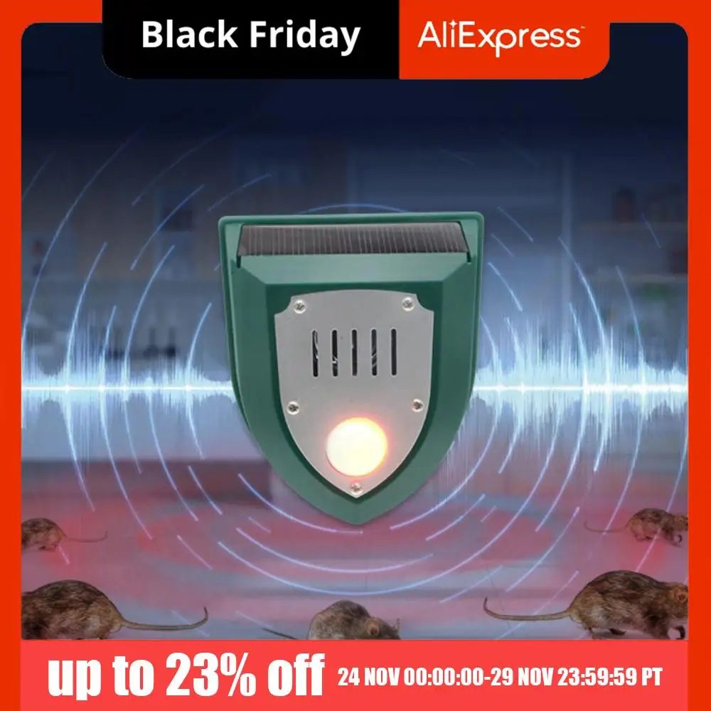 

Weatherproof Solar Motion Sensor Alarm Solar Powered Waterproof Animal Repeller Infrared Detection Deer Away Device