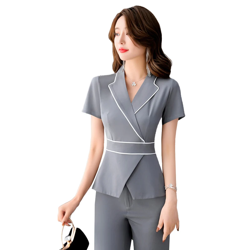 

Beauty Salon Uniform Foot Therapy Waitress Elegant Ladies' Overalls Sauna Massage Clothing Beautician Top Pants Two-piece