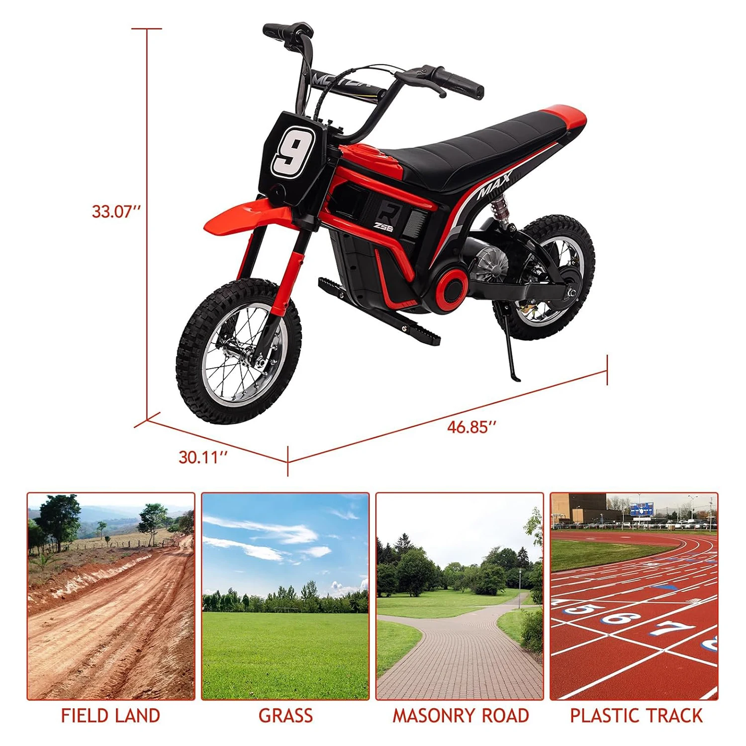 24V Electric Dirt Bike for Kids 350W Ride On Motorcycle, Ages 5+, Up to 14.29 MPH, 2-Speed Modes, Perfect Electric Bike for Kids