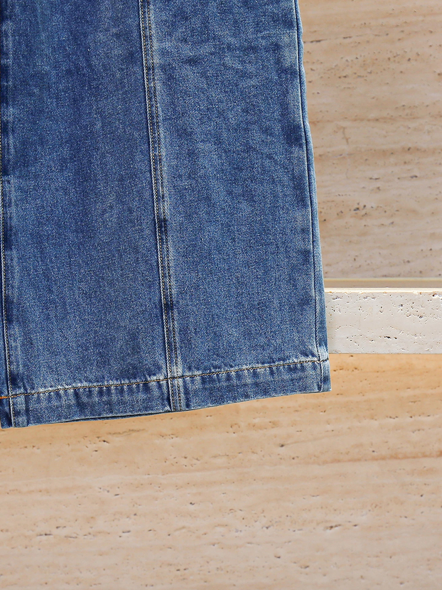 

High Waist Wide Leg Long Jeans Women's Summer New Design Sensation Bead Embellied Casual Loose Fit Blue Denim Pants