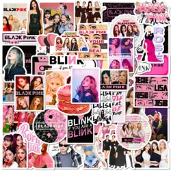 10/50PCS Black Pink Stickers Korea Girls Kpop Sticker DIY Waterproof Scrapbooking Laptop Phone Motorcycle Graffiti Decal Packs