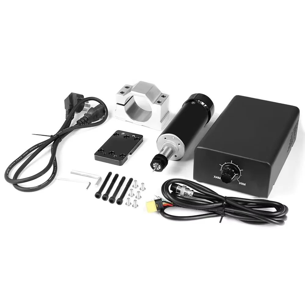 TwoTrees 500W 12000RPM ER11 CNC Spindle Motor with Power Supply Speed Governor for TTC3018 TTC450 Pro Woodworking Engrave Router