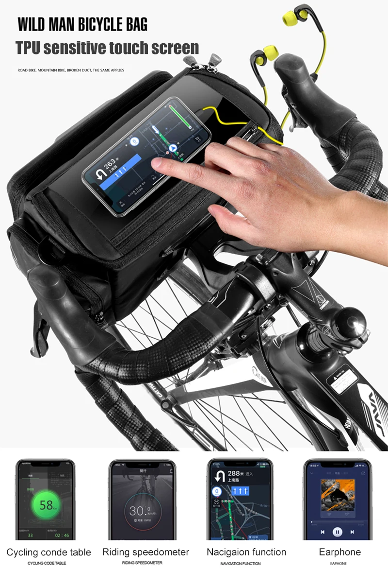 WILD MAN BBG071 Fahrrad Lenkertasche EVA Hartschale Regenschutz Aufbewahrung kleiner Zubehörteile – Detail 3
