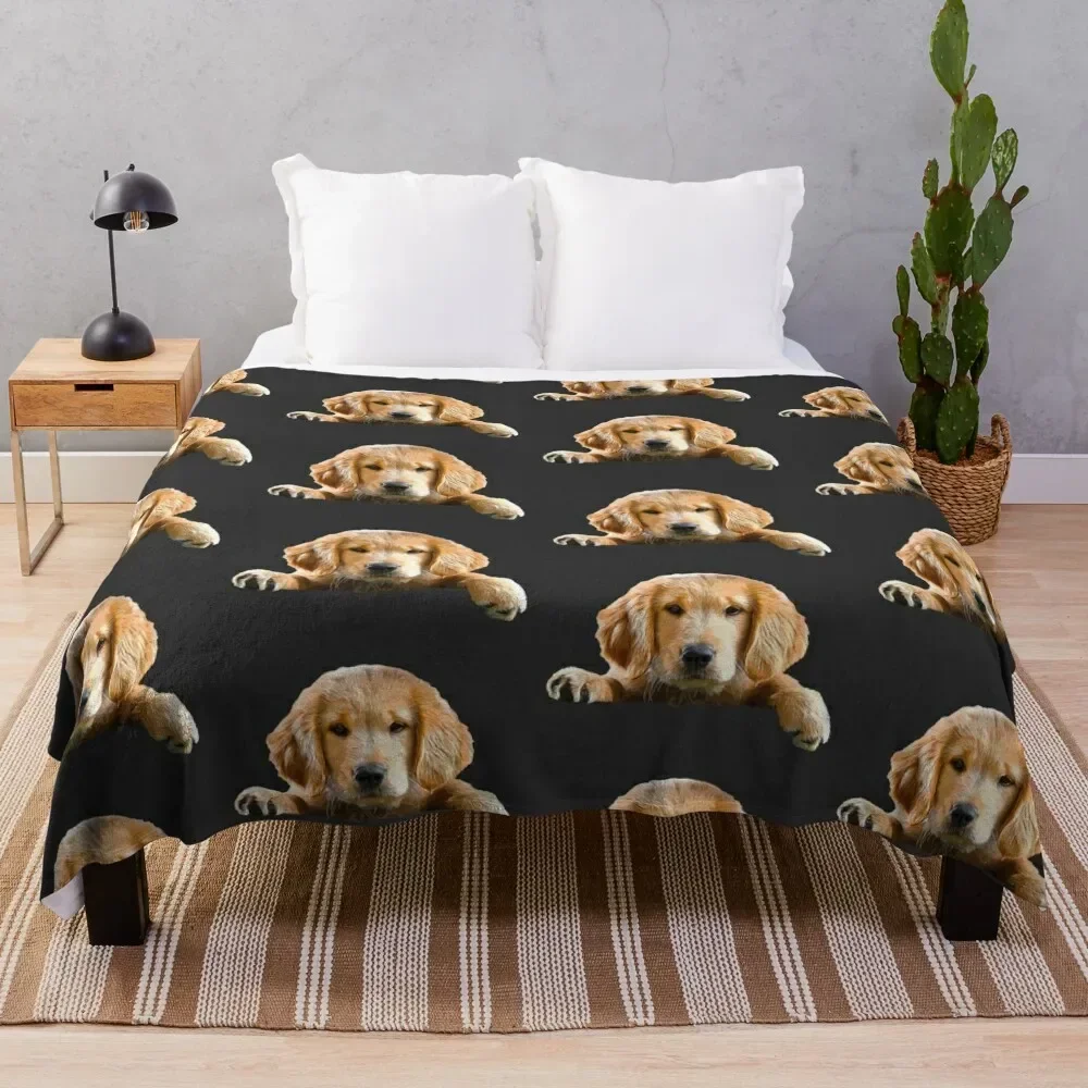 

Golden retriever puppy - cute art Throw Blanket Shaggy Decorative Throw anime Blankets