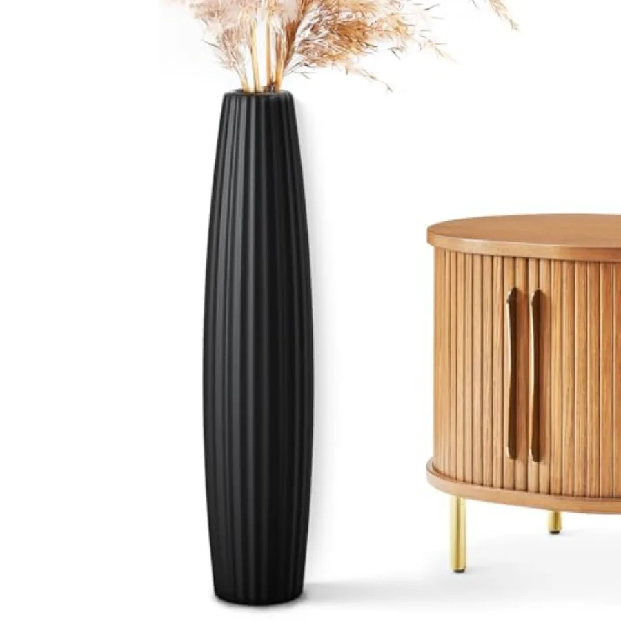 Floor Vases Tall Floor Vase 23.6 inch 60CM 1.96FT for living room decor resin black sturdy and elegant