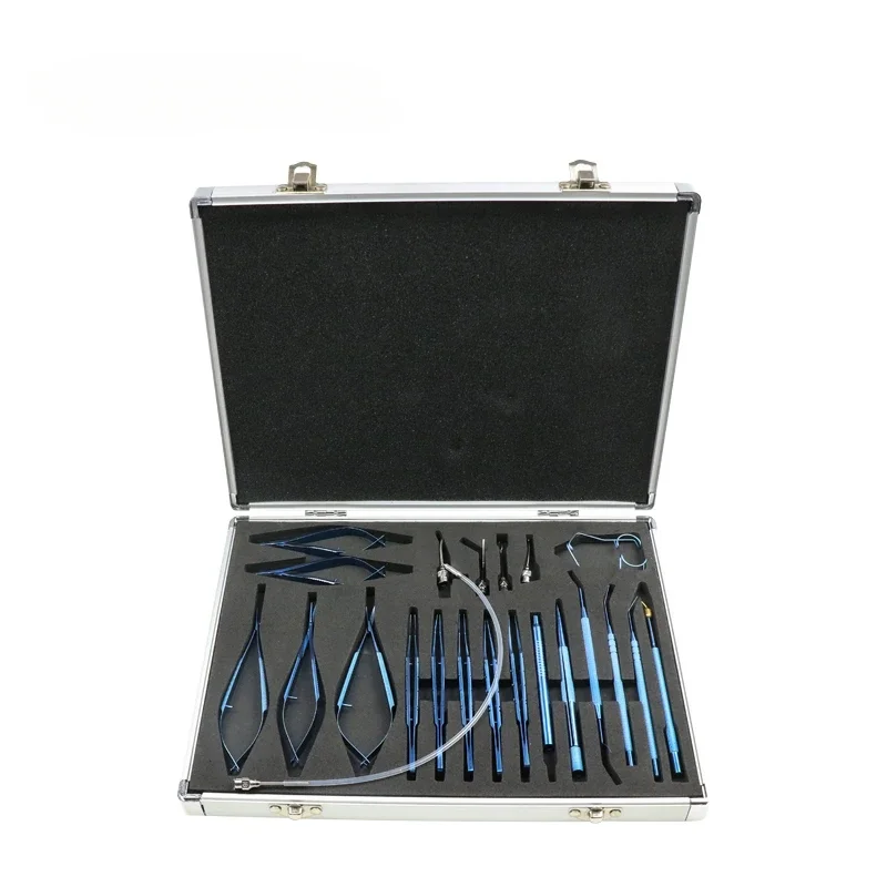 hot sale Ophthalmic  holder Cataract Surgery Titanium Alloy 21pcs  Surgical Kit  Set