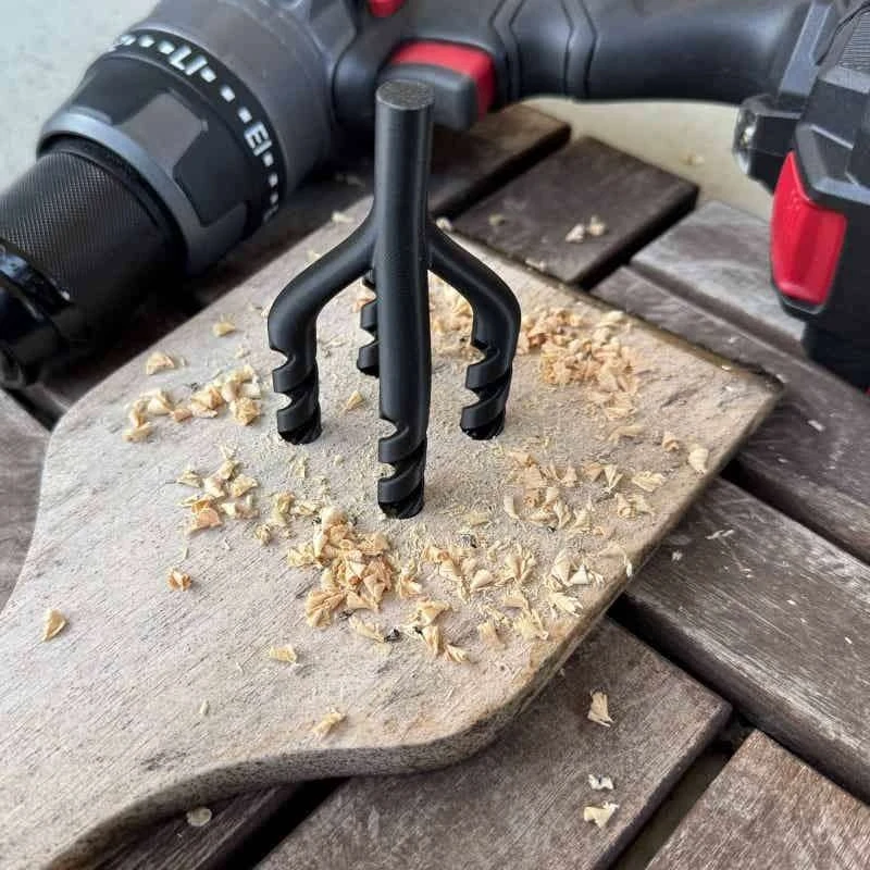 

Four Head Spiral Drill Bit Woodworking Hole Drilling Accessory Electric Drill Attachment for Carpentry DIY Craft Project Use