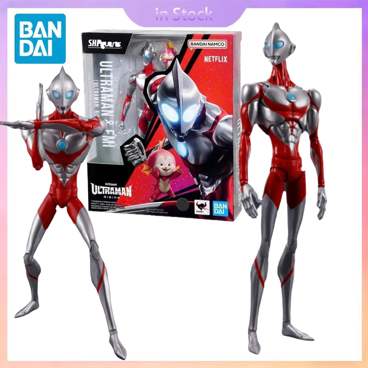 

Original Bandai Genuine In Stock SHF Ultraman & Emi Collection Ultraman Anime Collection Action Figure Model Kits Gift for Boy