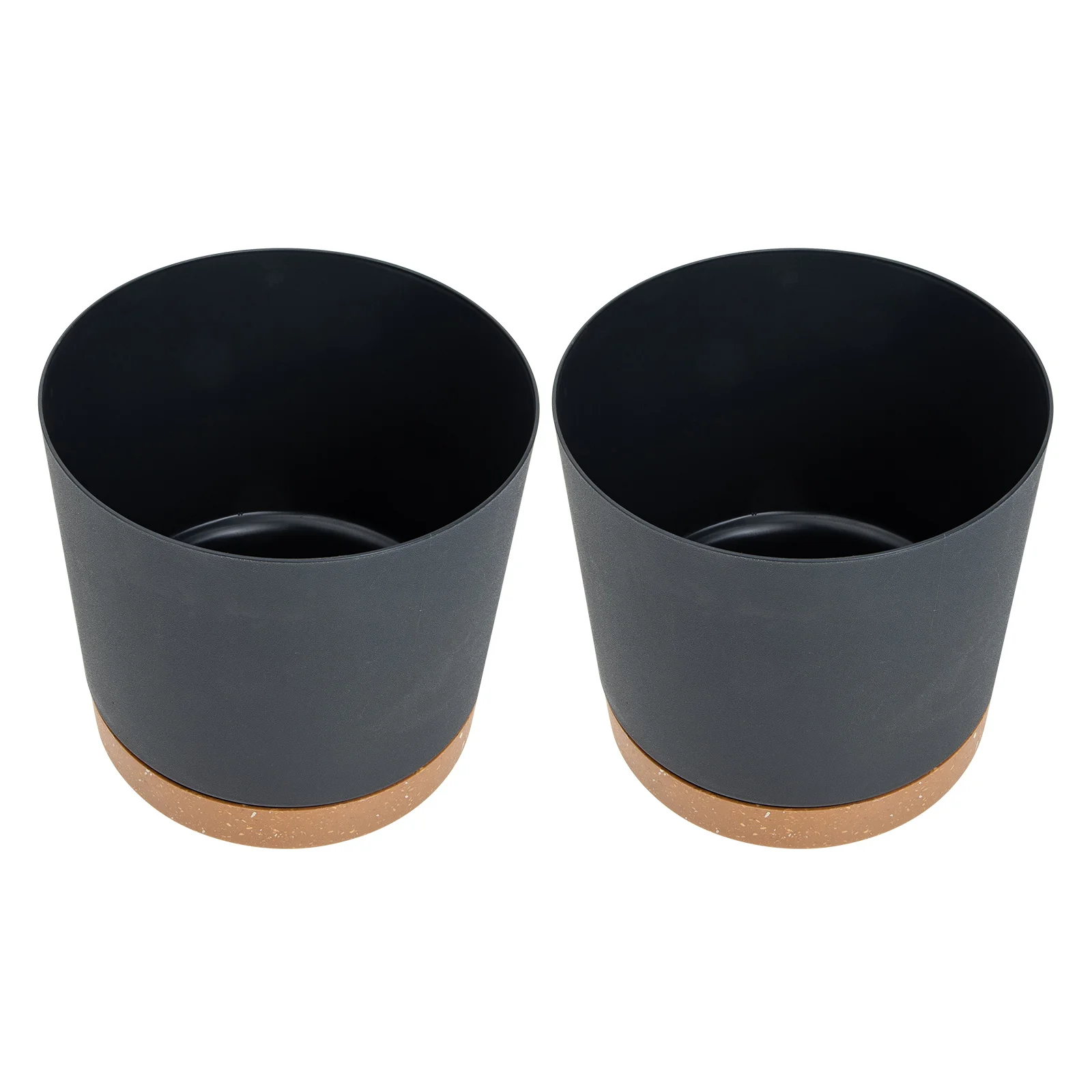 

2pcs Round Plastic Flower Pots Large Capacity Indoor Outdoor Garden Plant Pots For Flowers Plants Durable Nursery Planters