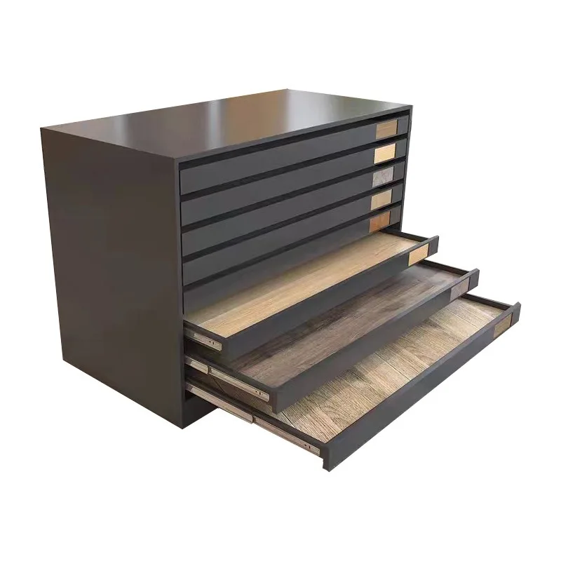 Drawer type ceramic tile floor display stand wooden floor display stand marble sample pulling display cabinet